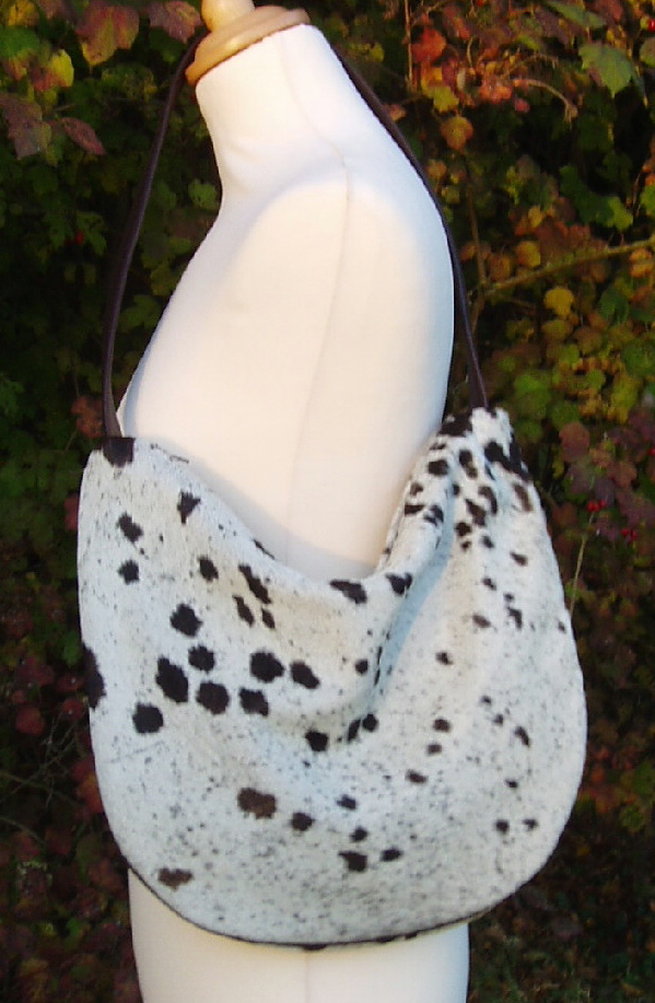 Hair Cowhide Scoop Shoulder Bag